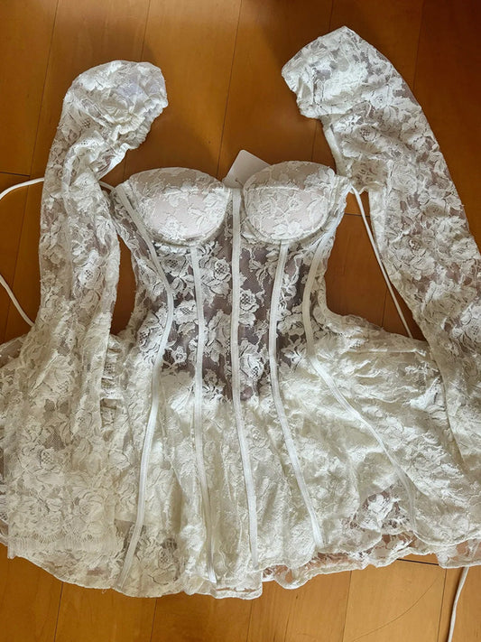 Vestido corto de encaje blanco con escote en forma de corazón, estilo Hoco, para cumpleaños de verano, ideal para fiestas de cumpleaños número 23, DP1713