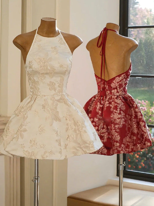 Vestido corto de satén con cuello halter para cumpleaños, vestido de verano, minivestido de fiesta para 23 cumpleaños, DP1718