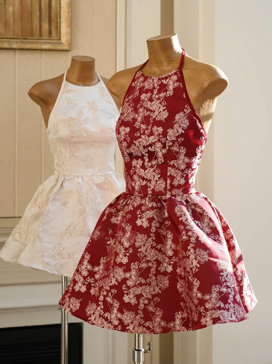 Vestido corto de satén con cuello halter para cumpleaños, vestido de verano, minivestido de fiesta para 23 cumpleaños, DP1718