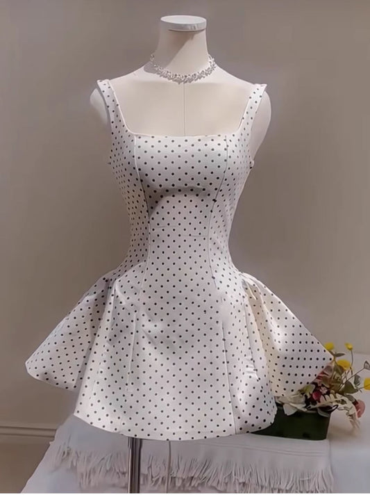 Vestido corto de satén con corte en A para cumpleaños de verano, minivestido de fiesta para el 23.º cumpleaños, DP1725