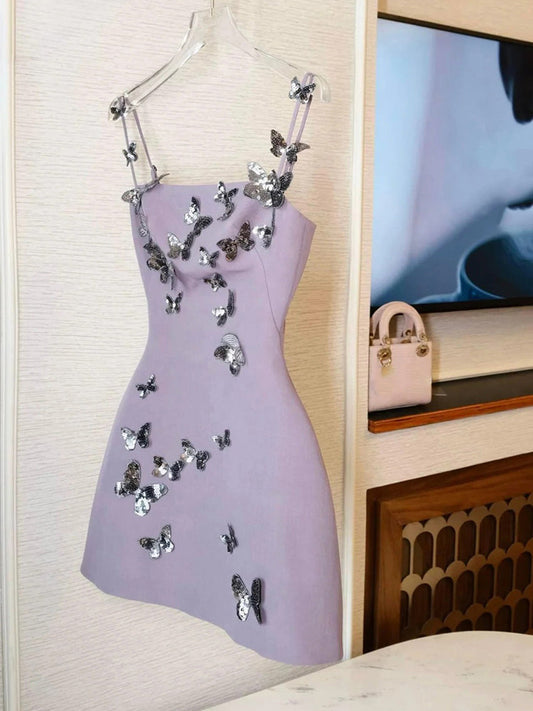 Vestido corto de satén con tirantes finos, corte A, para cumpleaños de verano, minivestido de fiesta para 23 cumpleaños, DP1733