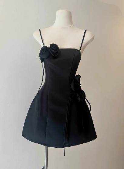Vestido corto rosa de verano con tirantes finos y corte en A para cumpleaños, vestido Hoco, atuendo para fiesta de cumpleaños número 23, minivestido DP1736