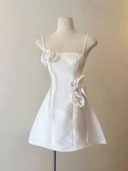 Vestido corto rosa de verano con tirantes finos y corte en A para cumpleaños, vestido Hoco, atuendo para fiesta de cumpleaños número 23, minivestido DP1736