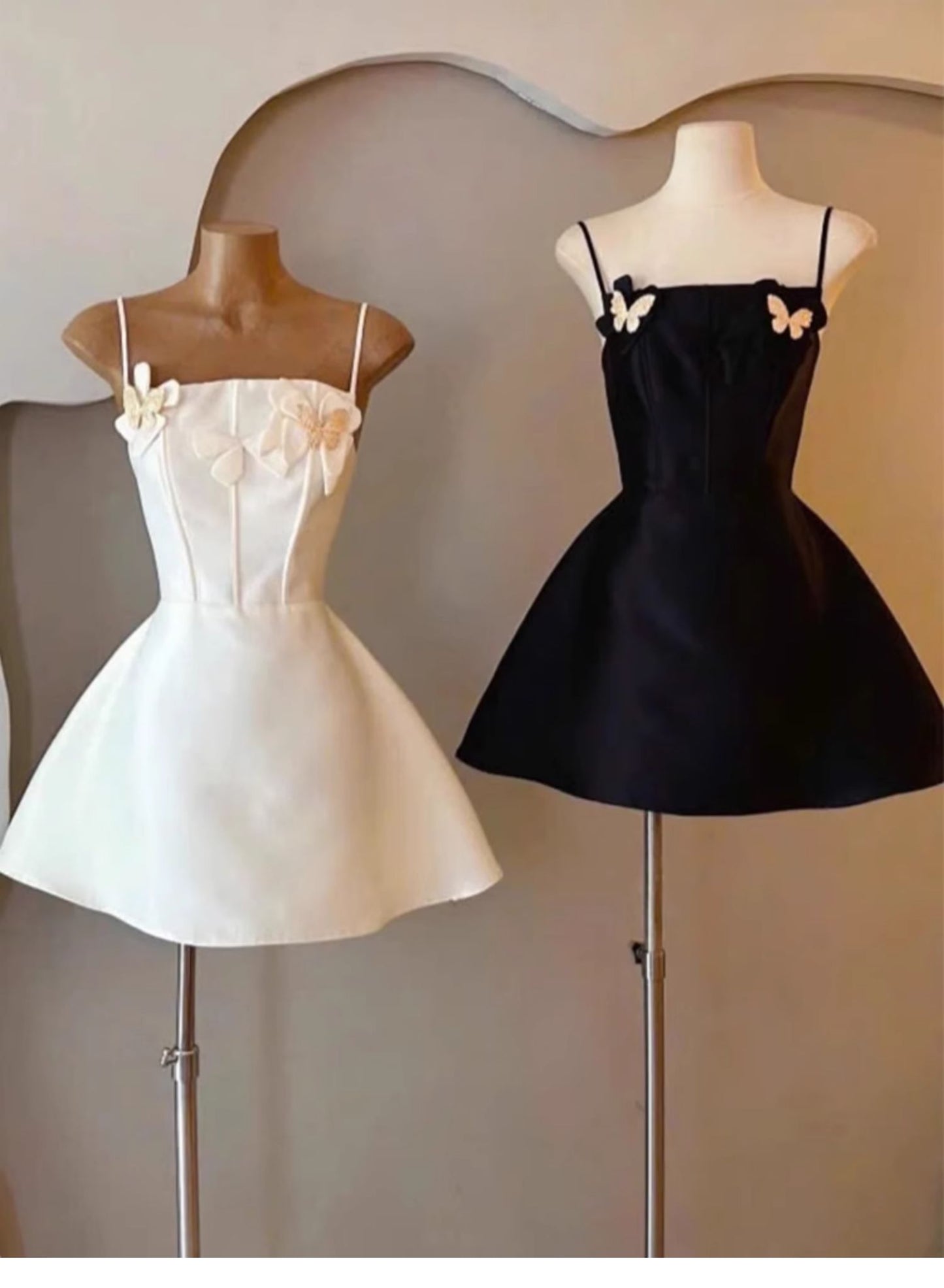 Vestido corto de satén con tirantes finos, corte A, para cumpleaños, para verano, para el 23.º cumpleaños, DP1742