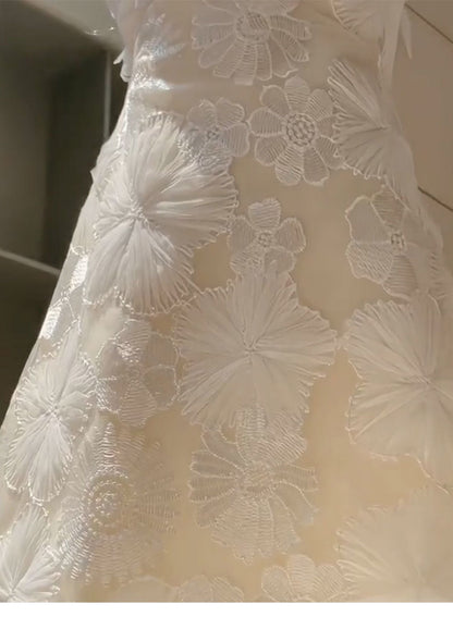 Vestido de cóctel blanco corto de encaje sin tirantes, corte A, sencillo, para verano, DP1751