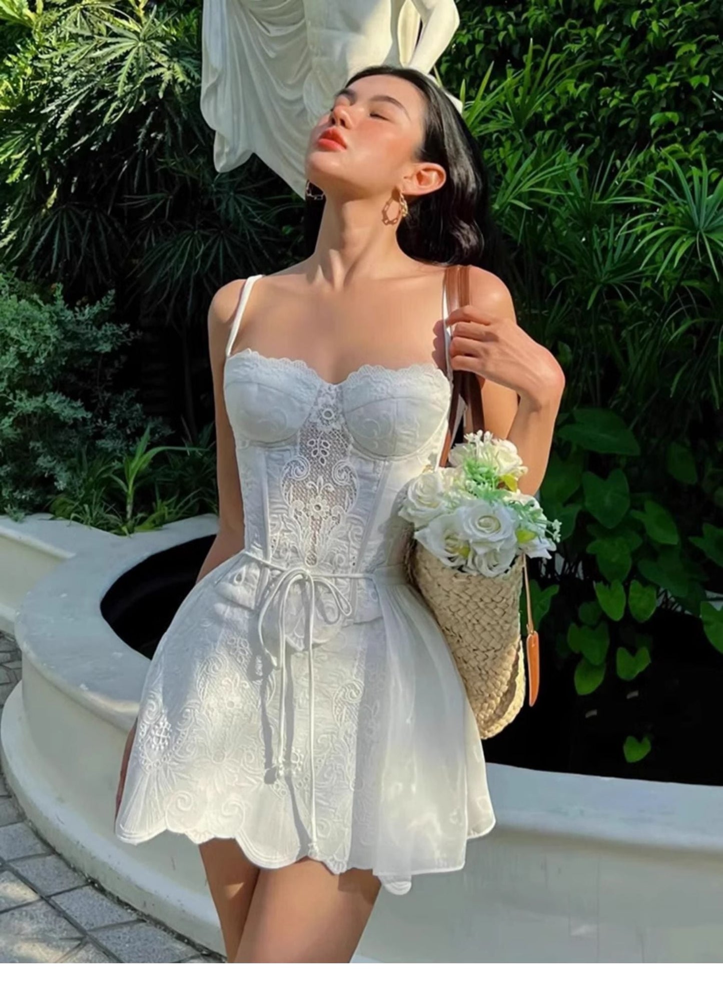 Vestido de verano con tirantes finos y encaje para fiesta de bienvenida, minivestido para 20 cumpleaños, vestido de cóctel DP1766