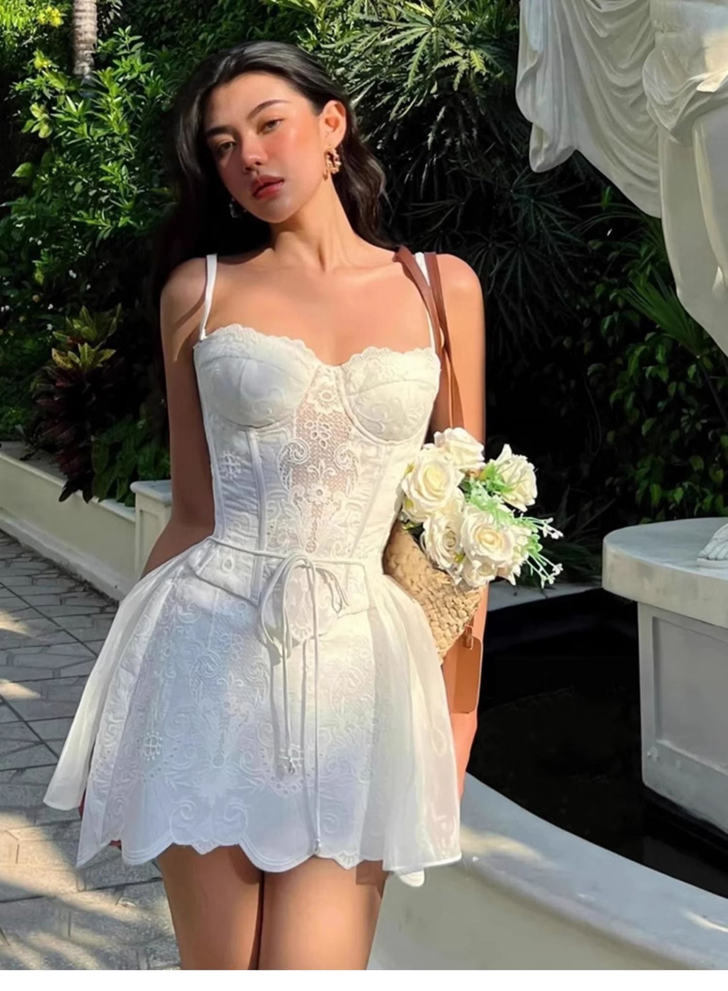 Vestido de verano con tirantes finos y encaje para fiesta de bienvenida, minivestido para 20 cumpleaños, vestido de cóctel DP1766