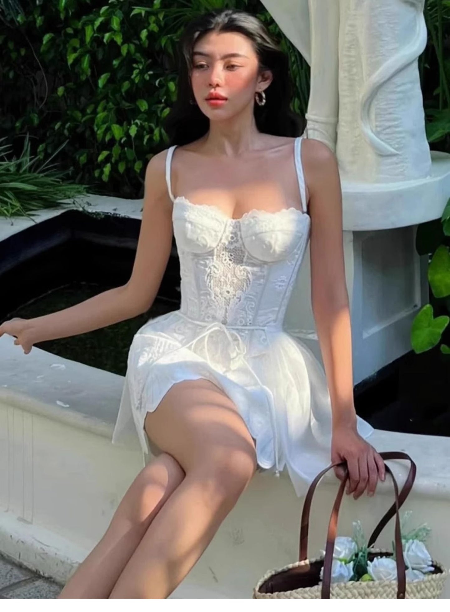 Vestido de verano con tirantes finos y encaje para fiesta de bienvenida, minivestido para 20 cumpleaños, vestido de cóctel DP1766