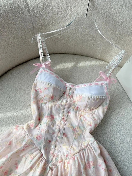 Cute A line Short Pink Floral Homecoming Dress Summer Hoco Dresses Cocktail Dress For Senior Teens DP1780