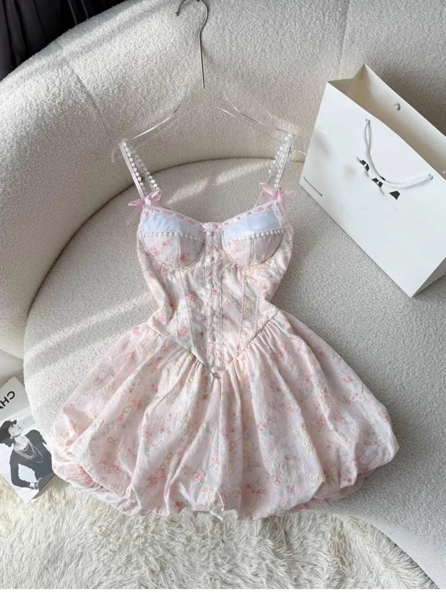 Vestido corto de fiesta rosa con estampado floral, corte A, para verano, para adolescentes mayores, DP1780