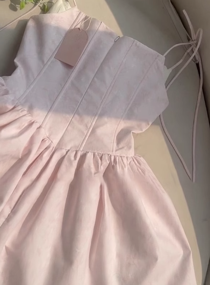 Vestido corto rosa de fiesta con tirantes finos, corte A, para verano, para adolescentes mayores, DP1781
