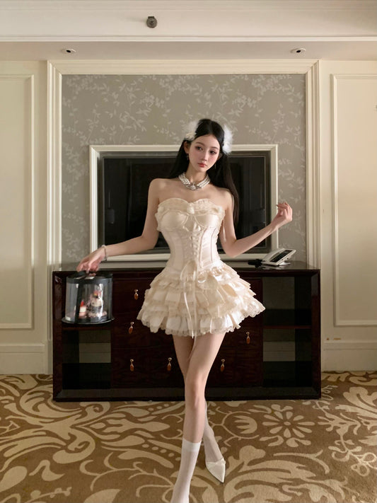Cute Ball Gown Short Ruffles Homecoming Dress Summer Hoco Dresses Cocktail Dress For Senior Teens DP1782