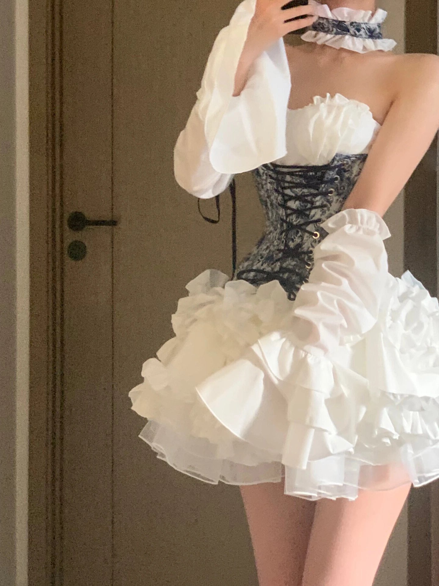 Vestido corto blanco de fiesta con escote corazón, bonito vestido de verano para adolescentes (DP1784)