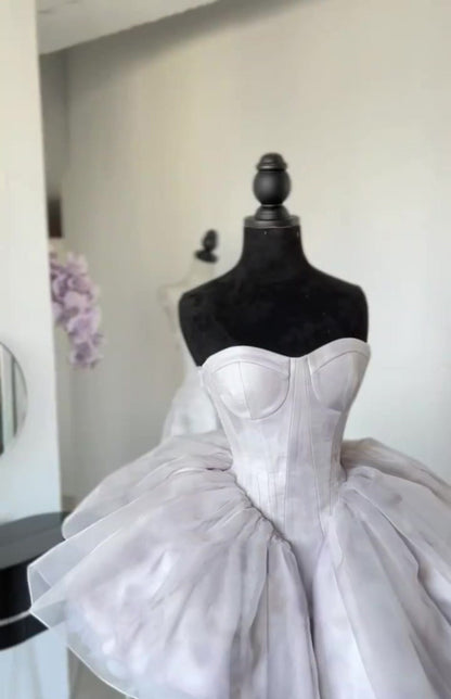 Pretty Ball Gown Short Lilac Tulle Homecoming Dress Summer Hoco Dresses Cocktail Dress For Senior Teens DP1791