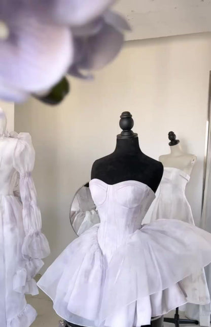 Pretty Ball Gown Short Lilac Tulle Homecoming Dress Summer Hoco Dresses Cocktail Dress For Senior Teens DP1791