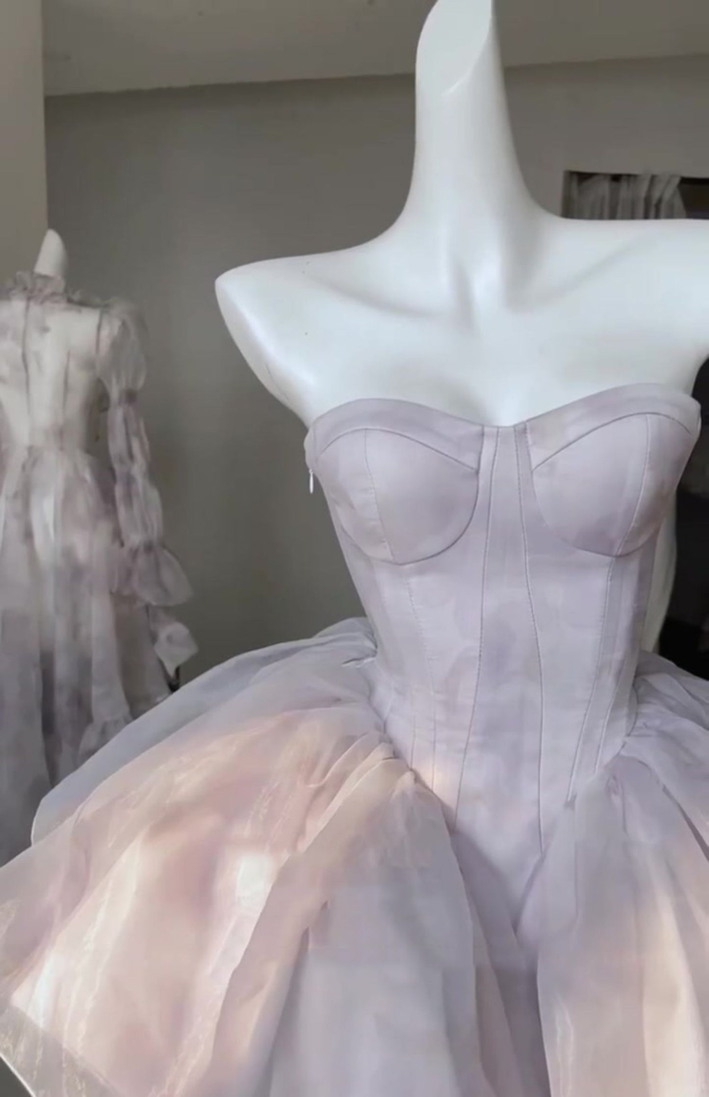 Pretty Ball Gown Short Lilac Tulle Homecoming Dress Summer Hoco Dresses Cocktail Dress For Senior Teens DP1791