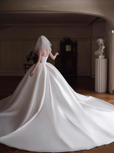 Vestido de novia de ensueño, vestido de fiesta con hombros descubiertos, satén, DP1807