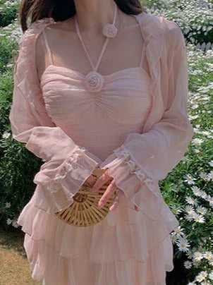 Vestido corto de verano de gasa rosa con corte en A para fiesta de bienvenida, minivestido para cumpleaños número 18, vestido de cóctel DP1862