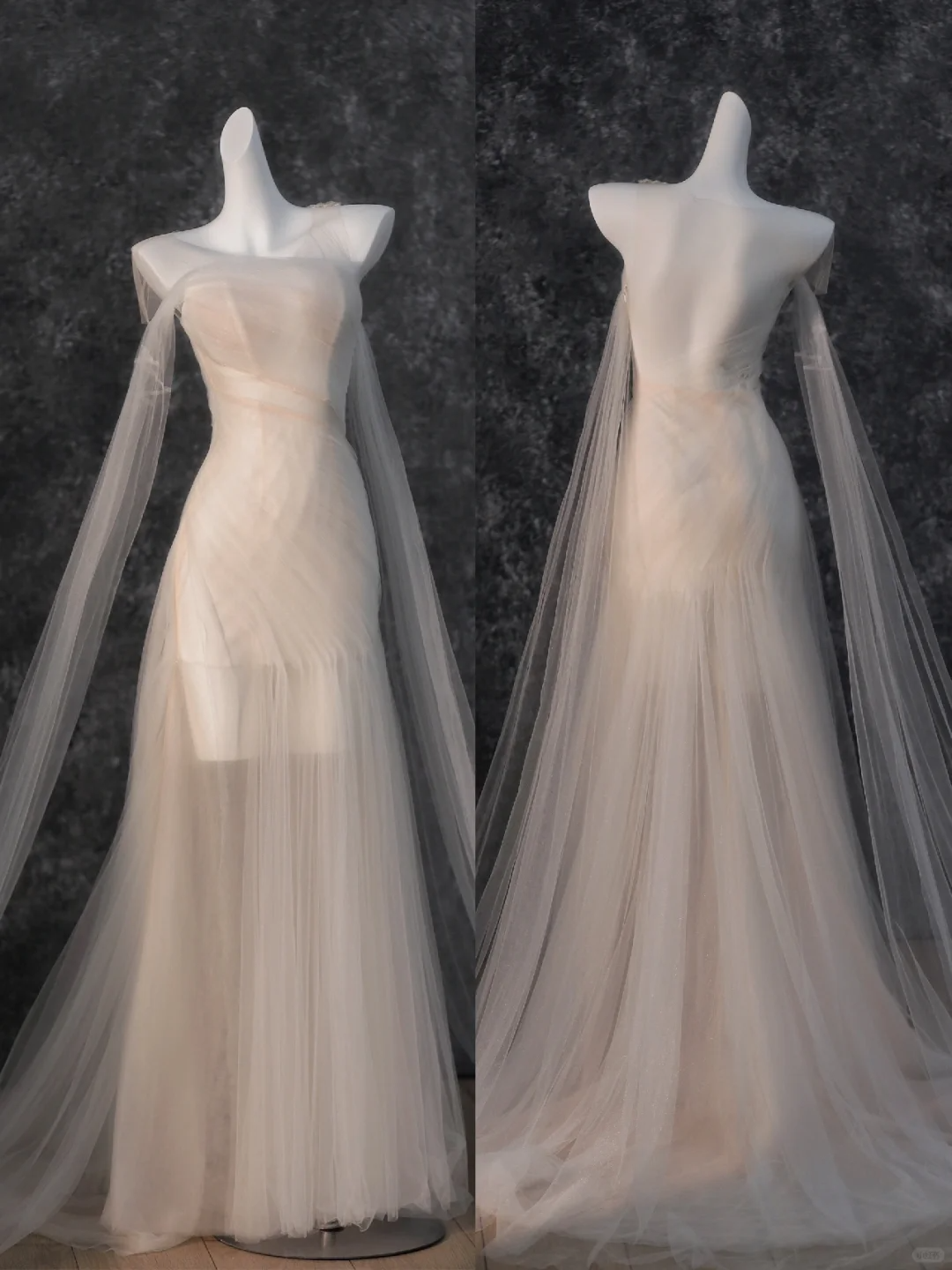 Vestido de novia sencillo de sirena sin tirantes, de tul, largo, para verano, DP1868