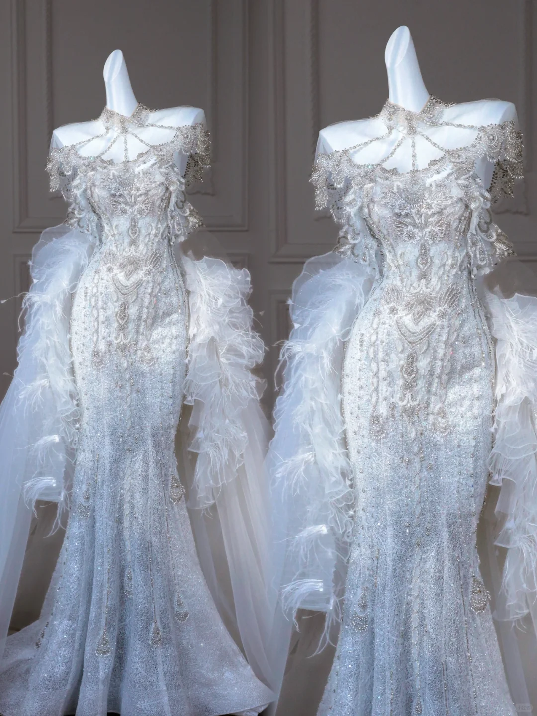 Hermoso vestido de novia largo blanco sin tirantes de sirena, vestidos de novia modestos DP1966