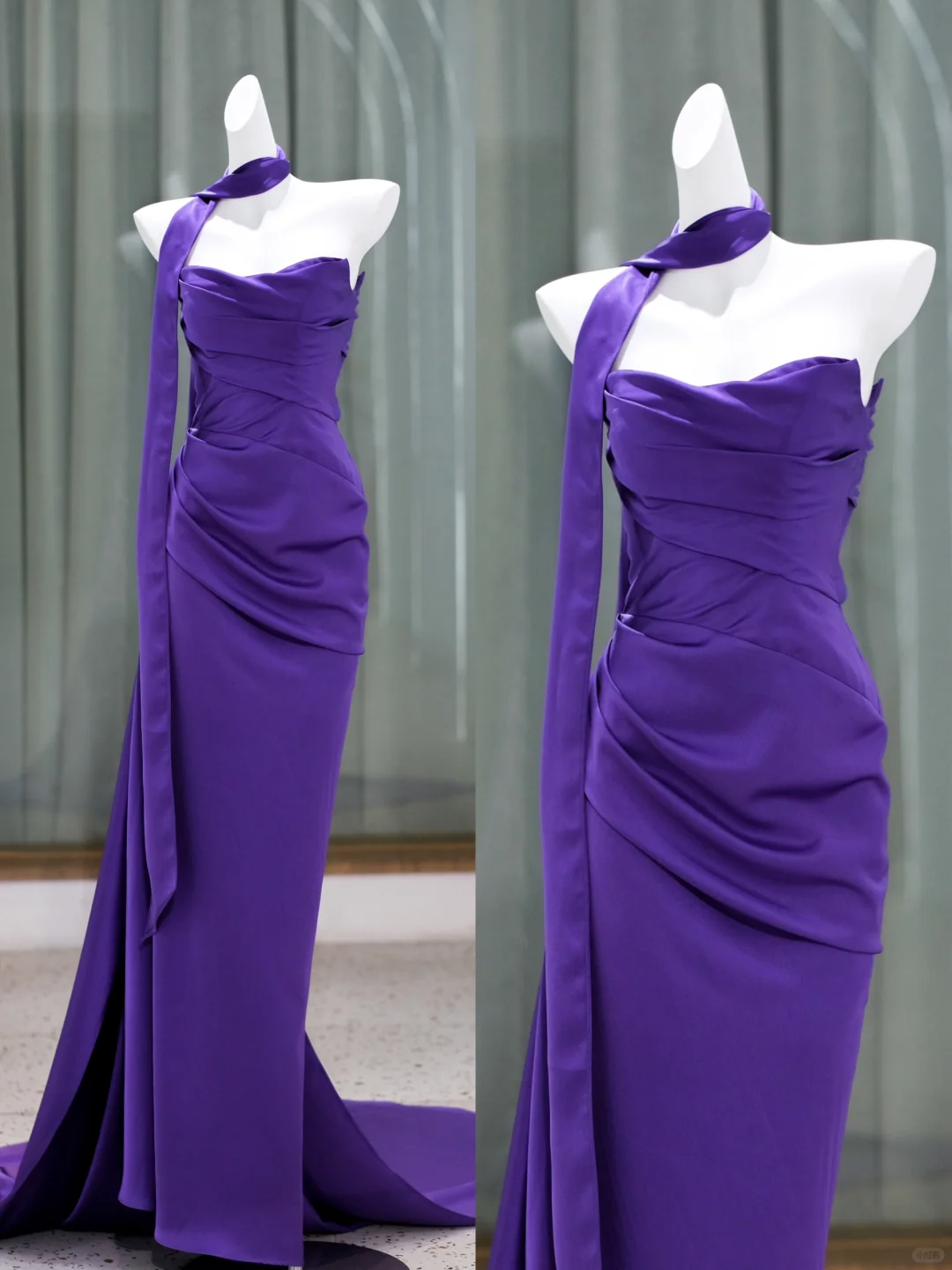 Hermoso vestido de sirena sin tirantes color uva para cumpleaños número 23, vestido de fiesta, atuendos de cumpleaños con lazo para mujer DP1994