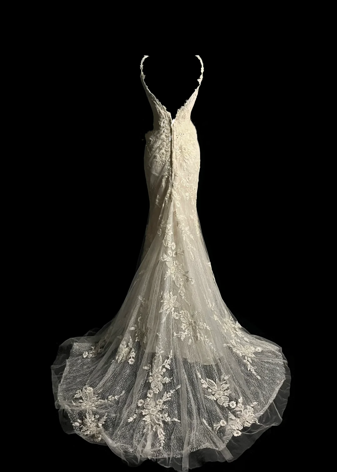 Vestido de novia vintage estilo sirena con tirantes finos y encaje blanco, largo, estilo bohemio, estilo retro de los años 70, DP2040