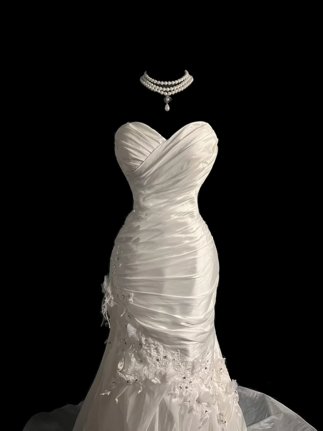 Vestido de novia retro de corte sirena con escote corazón, de satén blanco, largo, años 70, DP2045