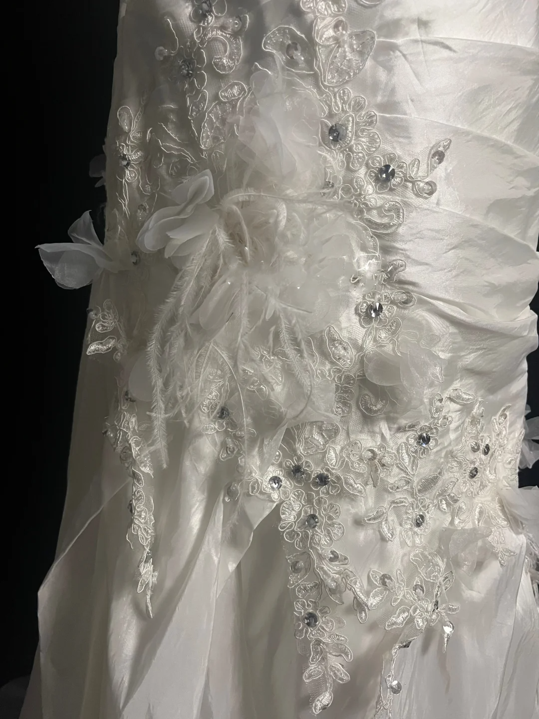 Vestido de novia retro de corte sirena con escote corazón, de satén blanco, largo, años 70, DP2045