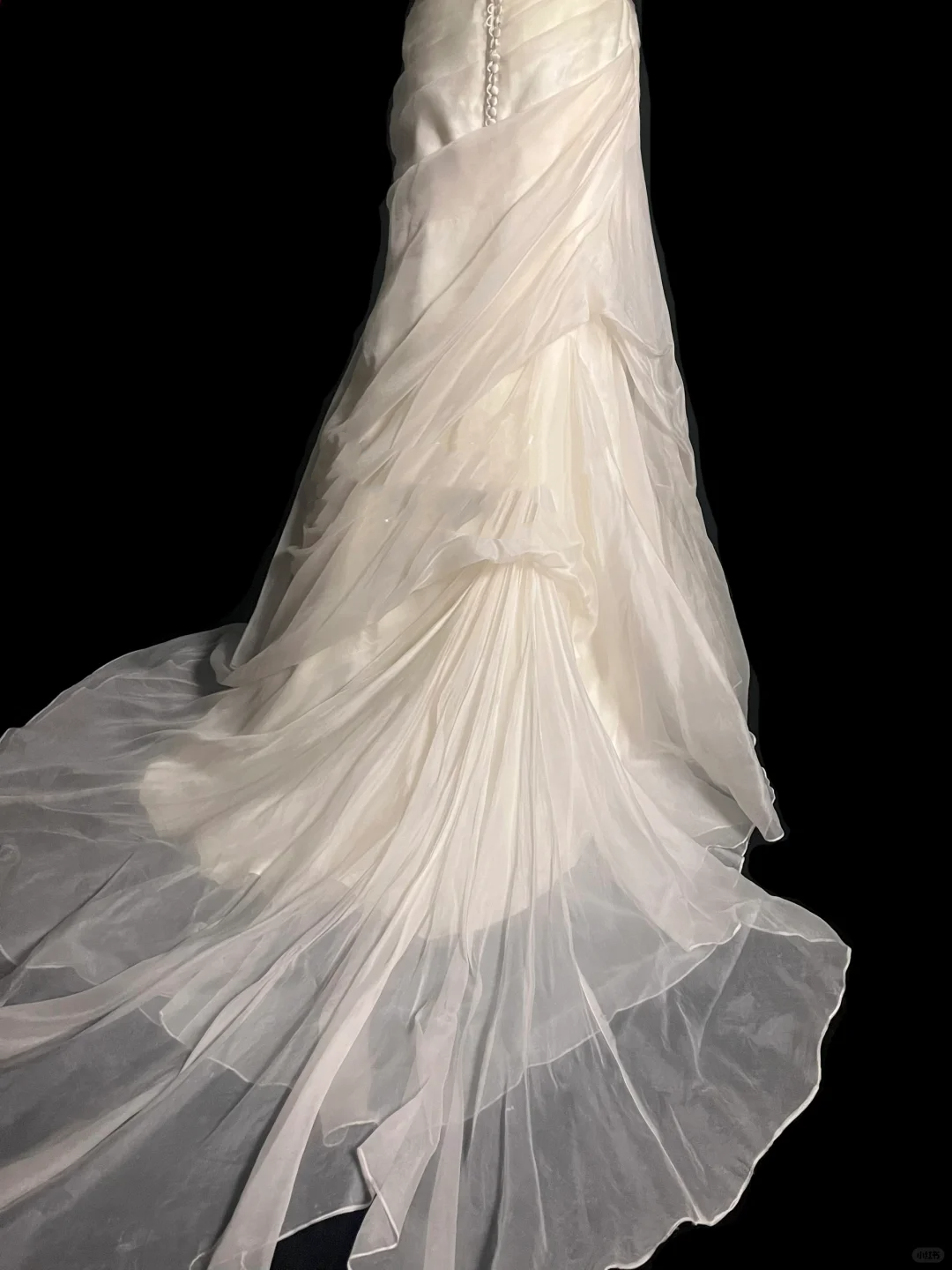 Vestido de novia retro de sirena sin tirantes, color marfil, de gasa, largo, años 70, DP2053