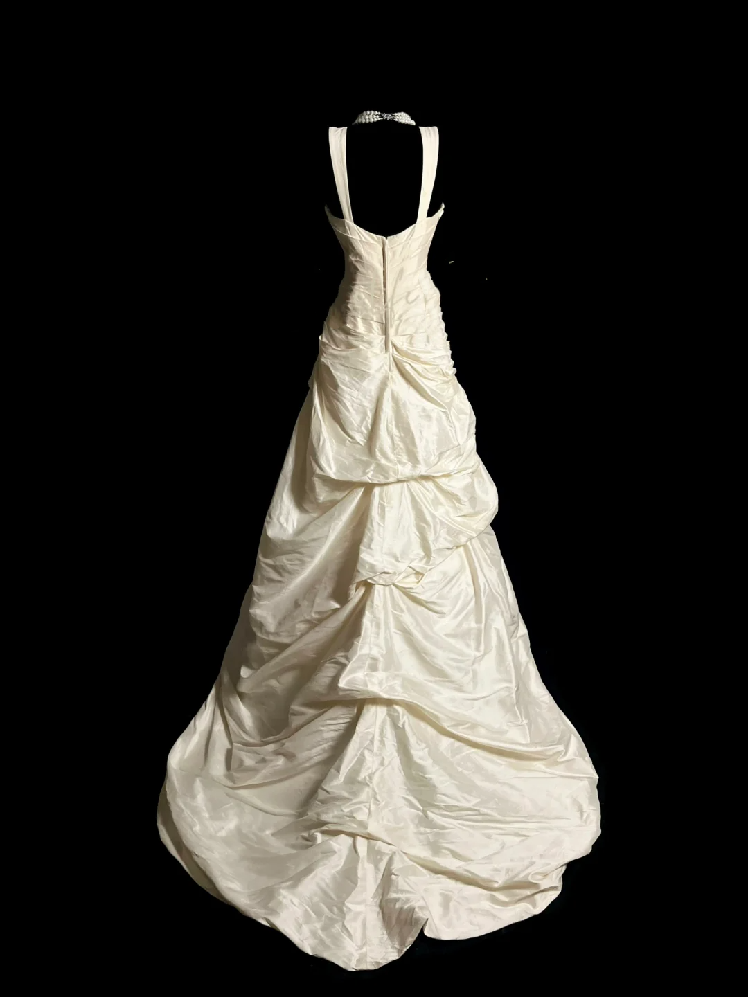 Vestido de novia vintage, corte corazón, tafetán marfil, largo, estilo retro de los años 70, DP2057