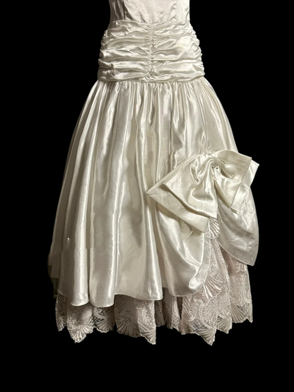 Vestido de novia vintage, vestido de fiesta con hombros descubiertos, color marfil, estilo retro de los años 70, DP2062