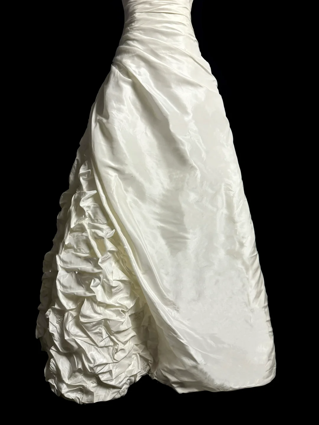 Vestido de novia vintage, corte corazón, tafetán marfil, largo, estilo retro de los años 70, DP2067