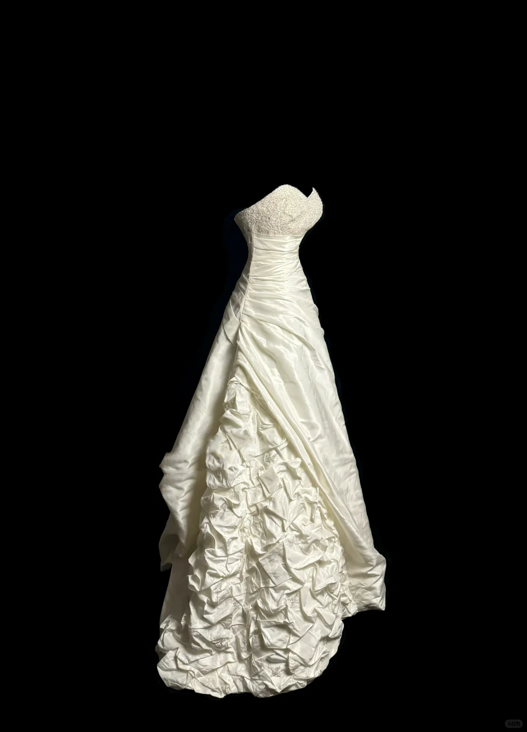 Vestido de novia vintage, corte corazón, tafetán marfil, largo, estilo retro de los años 70, DP2067