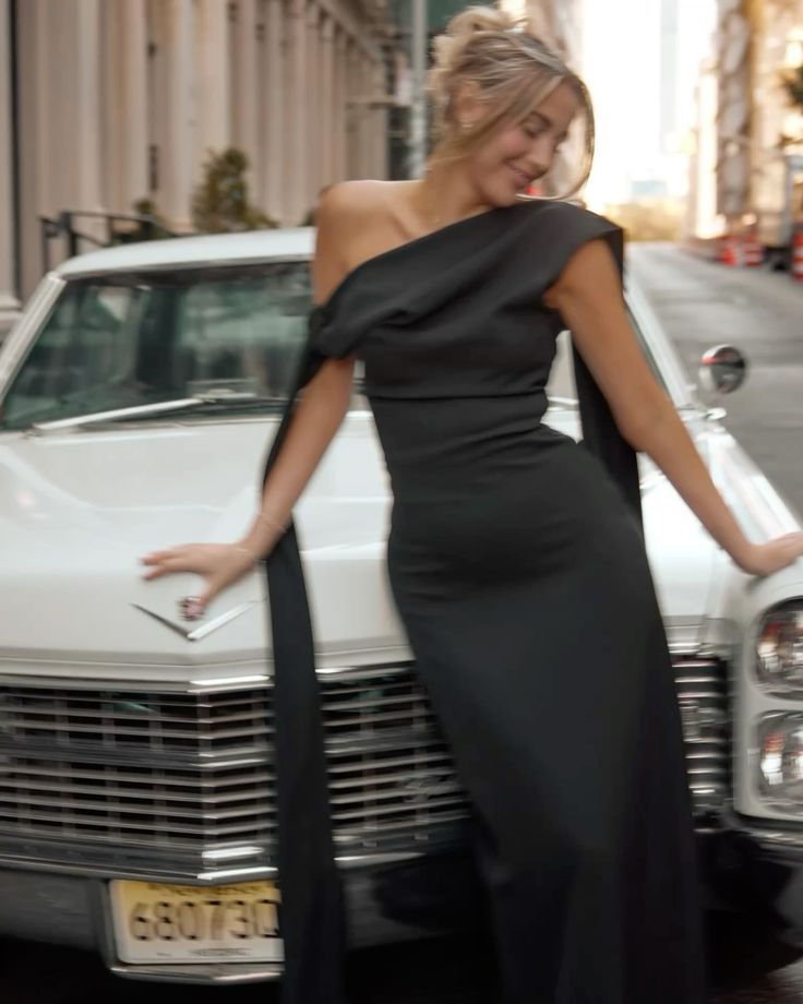Hermosos vestidos de fiesta de satén negro con un solo hombro, vestidos formales de verano para invitadas de boda, trajes para invitadas de boda DP2161