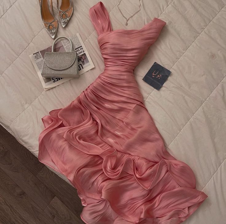 Vestidos de fiesta elegantes de corte A en color rosa, vestidos formales de verano para invitadas de boda, atuendos para invitadas de boda DP2226