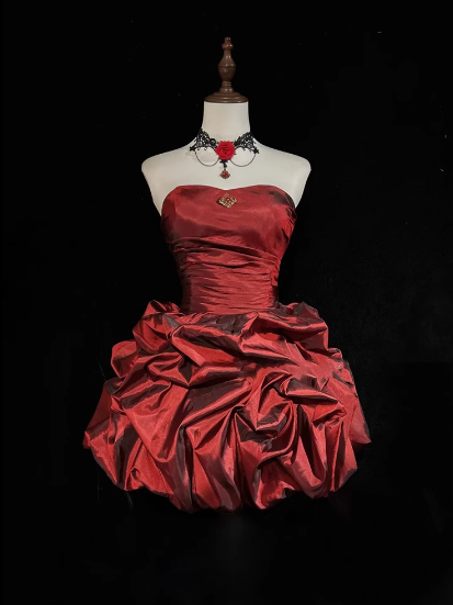 Classy A Line Strapless Taffeta Short Homecoming Dress Cocktail Dress Hoco Dresses DP2280