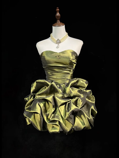 Classy A Line Strapless Taffeta Short Homecoming Dress Cocktail Dress Hoco Dresses DP2280