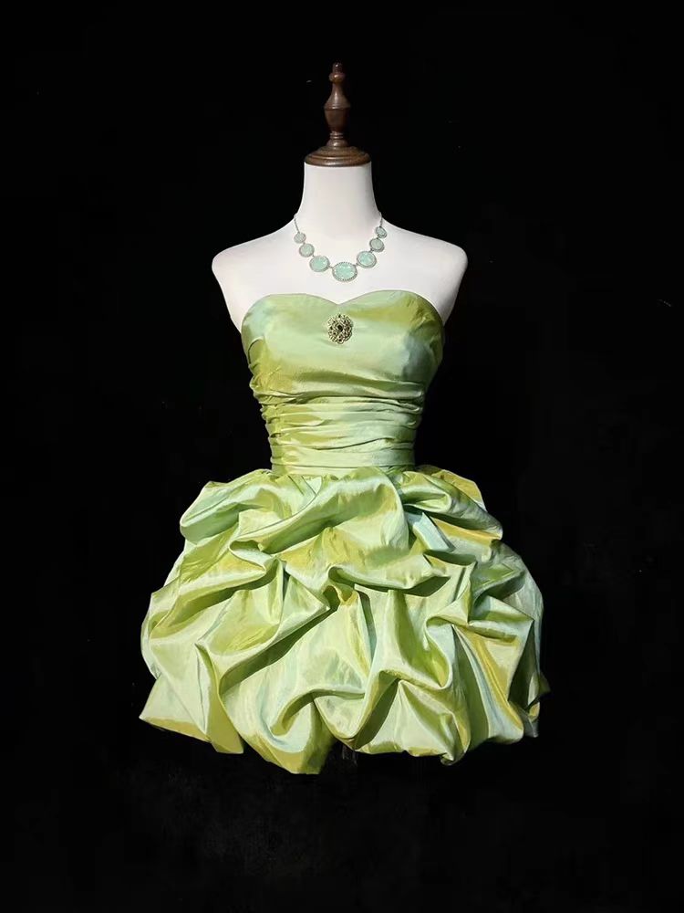Classy A Line Strapless Taffeta Short Homecoming Dress Cocktail Dress Hoco Dresses DP2280