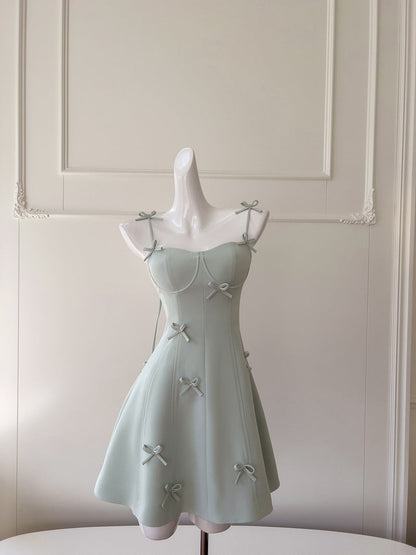 Vestido corto de satén verde salvia con tirantes finos, corte en A, sexy, para fiesta de bienvenida, de verano, para cóctel, para cumpleaños, DP2286