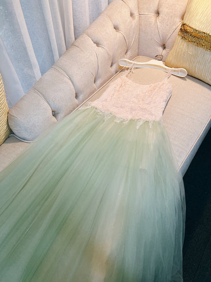 Elegante vestido de fiesta verde menta con tirantes finos y corte en A, para invitadas de boda de verano, DP2292