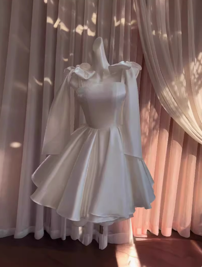 Vestido corto de satén con tirantes finos, corte en A, estilo corsé, para fiesta de bienvenida, de verano, para cóctel, para cumpleaños, DP2298