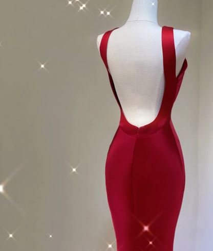 Pretty A Line Scoop Long Red Prom Dresses Graduation Dress High School Classy Evening Dresses DP413