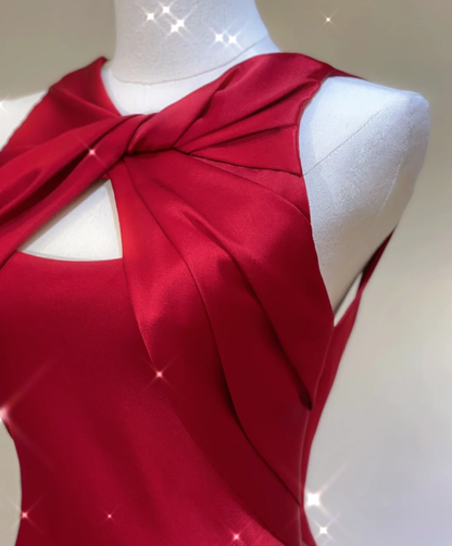 Pretty A Line Scoop Long Red Prom Dresses Graduation Dress High School Classy Evening Dresses DP413