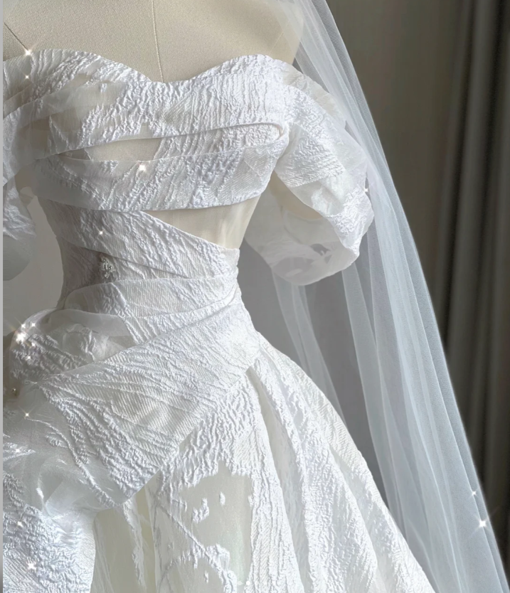 Vestido de novia largo de satén blanco con hombros descubiertos, estilo clásico, para verano, DP423