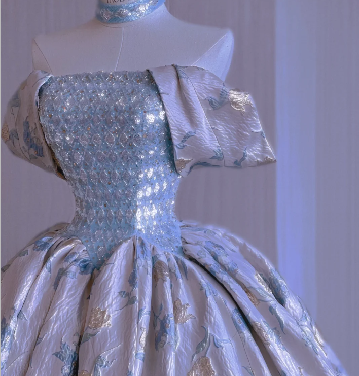 Vestido de fiesta modesto con hombros descubiertos, largo, para graduación, para escuela secundaria, noche, DP438