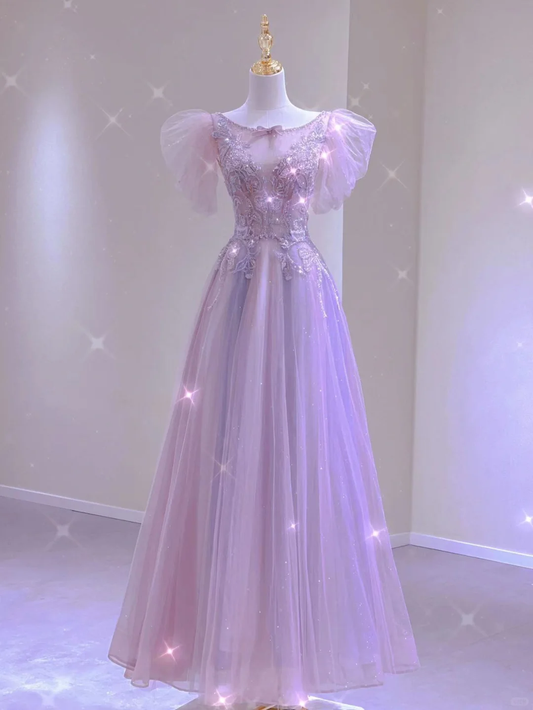 Vestidos de fiesta elegantes de corte A con escote redondo, vestidos casuales para cumpleaños, vestidos para fiestas de baile, vestidos de graduación DP489