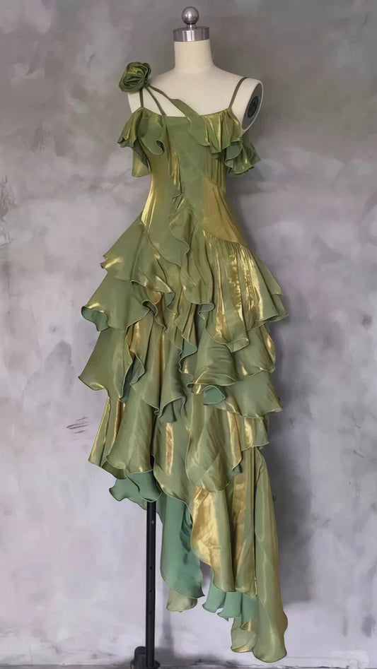 Vestidos de fiesta con volantes elegantes, vestidos casuales de cumpleaños, vestidos de fiesta de baile, vestidos de graduación formales, DP510