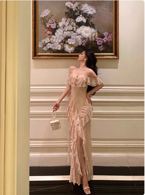 Vestido elegante de sirena con tirantes finos para cumpleaños número 18, ideas para vestidos de cumpleaños para mujeres (DP597)
