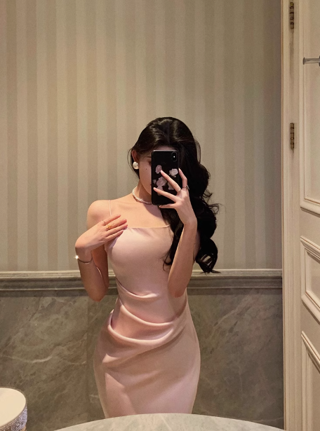 Vestido elegante de sirena con tirantes finos, color rosa, para fiesta de cumpleaños número 18, ideas para vestidos de cumpleaños para mujeres (DP607)