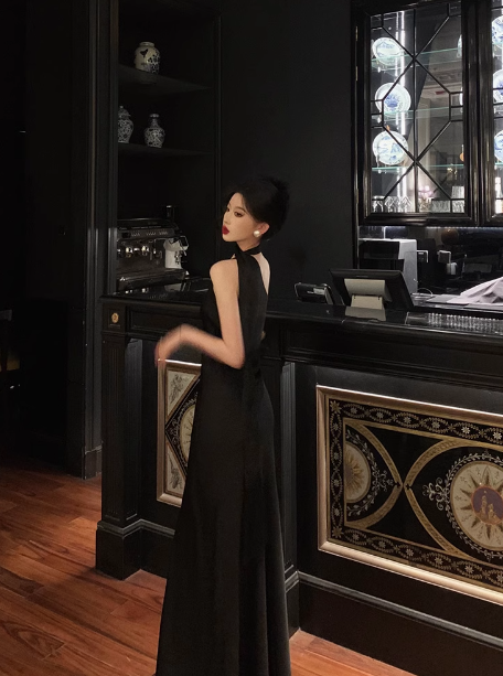 Elegante vestido negro de fiesta de cumpleaños número 18, corte A, de un solo hombro, con escote en A, ideas para vestidos de cumpleaños para mujeres DP608